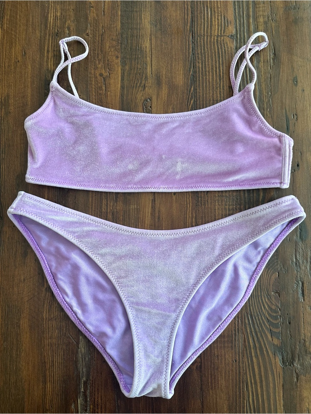 TRIANGL Velvet Bikini Set- Purple Haze- Size Medium